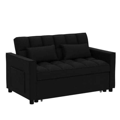 Modern Velvet Sleeper Sofa Bed with Pull Out Bed - Small Love seat Sofa Bed for Small Space
