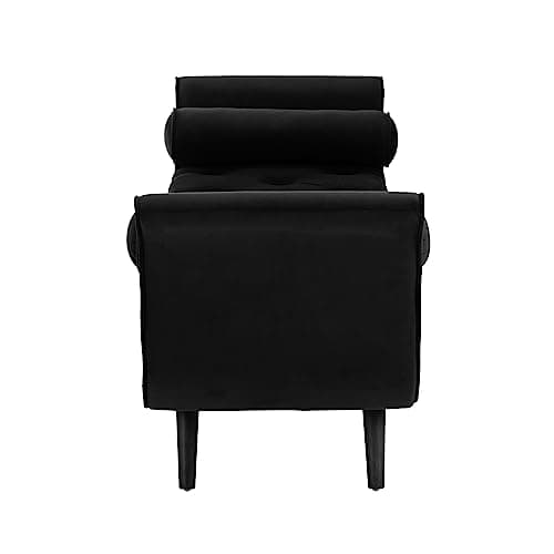 Velvet Storage Bench with Arms and Pillows