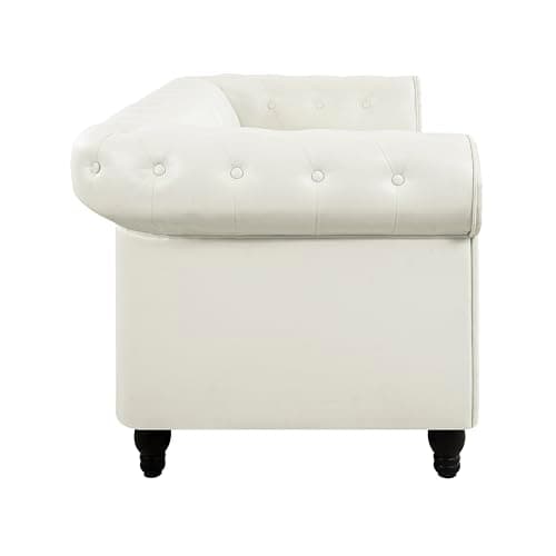 Naomi Home White Chesterfield Tufted Sleever Love Seat 42133AM