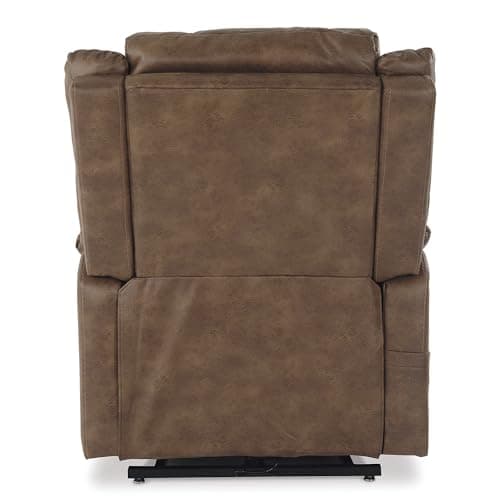 Signature Design by Ashley Brown Faux Leather Electric Power Lift Recliner for Elderly