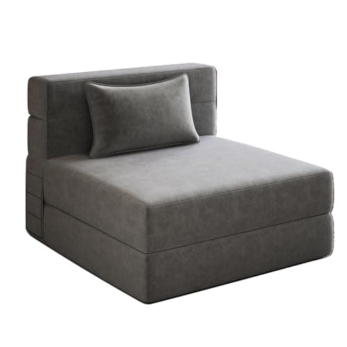 Folding Sofa Bed Queen for Travel and Guests, Off White
