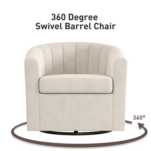 Bonzy Home Modern White Velvet Swivel Chair Set of 2