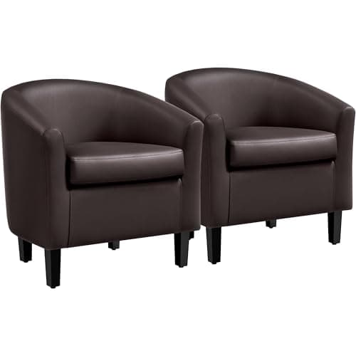 Yaheetech Beige Corduroy Barrel Chair for Living Room and Bedroom