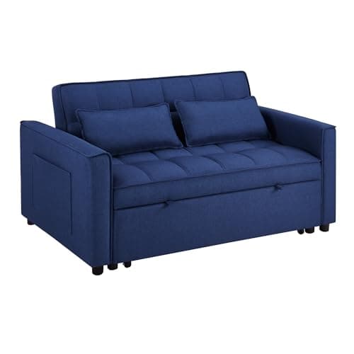 2-in-1 Convertible Loveseat Sofa Bed with Storage Grey