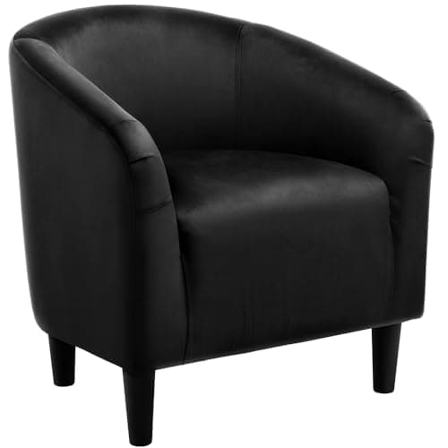 Yaheetech Grey Velvet Living Room Chair with Armrest and Low Back