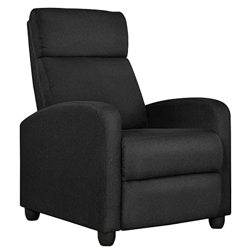 Modern Black Fabric Recliner Chair for Living Room