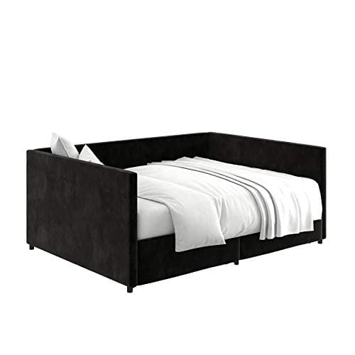 DHP Theo Daybed with Storage, Full Size, Black Velvet