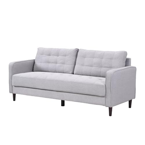 Comfy 3 Seater Sofa Couch with Solid Wood Leg (Grey)