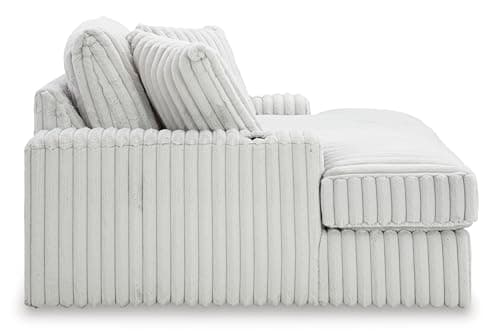 Signature Design by Ashley Stupendous White Oversized Chaise with Cup Holders and USB Ports