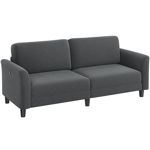 Yaheetech 67" Dark Gray 2 Seater Fabric Sofa with USB Ports
