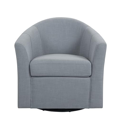 Flax Brown UIXE 360° Swivel Barrel Chair Set (2)fabric Living Room, Bedroom