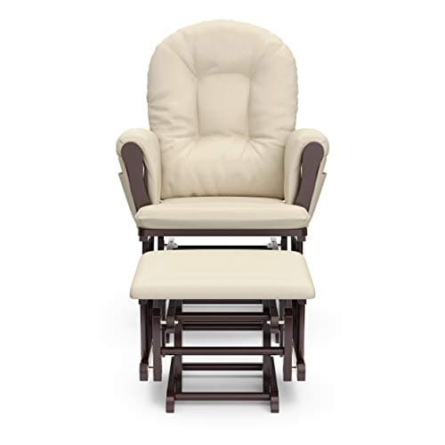 Storkcraft Espresso Beige Premium Hoop Glider with StoragePocket
