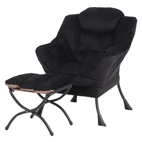 Lazy Chair with Ottoman, Modern Large Accent Lounge