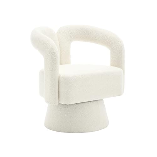 Modern Swivel Accent Chair - Beige, Mid-Century Inspired Living Room Chair