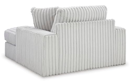 Signature Design by Ashley Stupendous White Oversized Chaise with Cup Holders and USB Ports