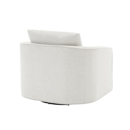 Off-White Metal Base Swivel Chair for Living Room