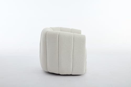 Modern White Swivel Barrel Chair Set of 2 for Living Room or Bedroom