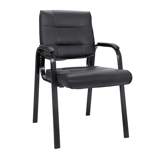 Bonded Leather Executive Guest Chair with Metal Frame for Home Office