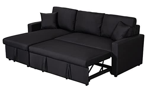 Eafurn 4-in-1 L-Shaped Sectional with Pullout Bed and USB Ports