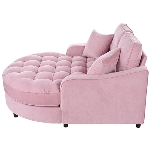 55" Oversized Indoor Chaise Lounge Sofa Bed with Tufted Seat & Detachable Pillows