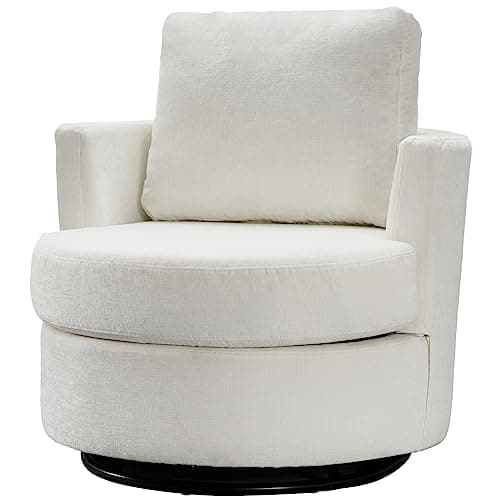 Modern Swivel Barrel Chair for Living Room - Beige