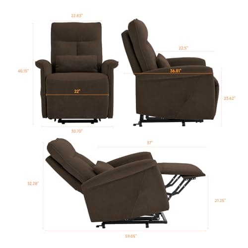 Electric Power Lift Recliner Chair for Elderly (Brown)