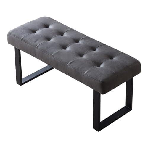 Indoor Corner Upholstered Bench with Metal Legs for Entryway and Living Room
