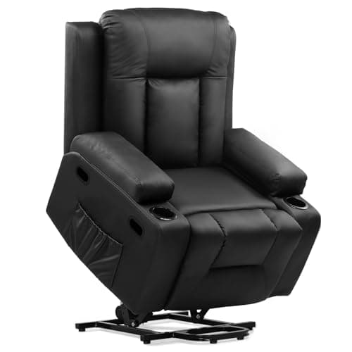 Power Lift Recliner Chair for Elderly and Adults Electric PU Leather with Massage & Heat