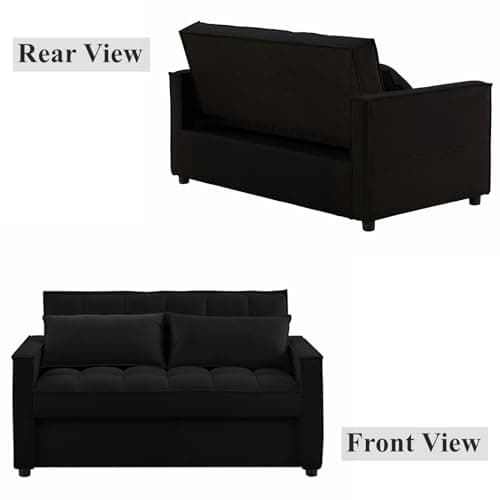 Convertible Sleeper Sofa Bed - No.1-Black