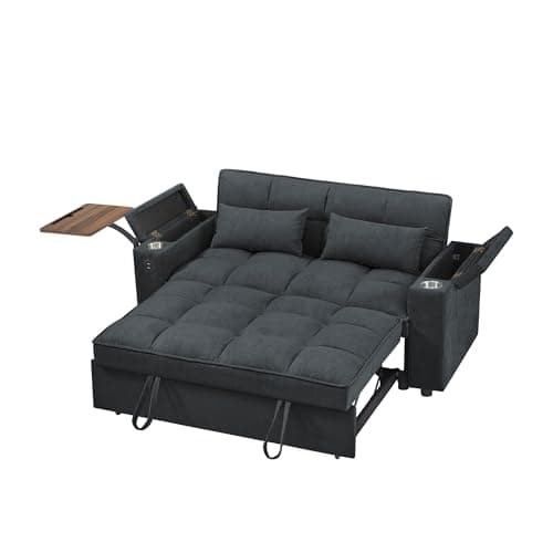 65'' 3-in-1 Folding Convertible Sofa Bed, Grey
