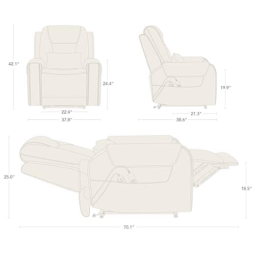 CHITA Electric Massage Lift Recliner Chair with Heat, Large Leather Sofa