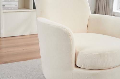 Stylish Gold Barrel Chair, Ergonomic Design, Beige Base for Living Room