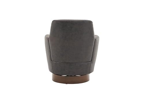Kangmusi Brown PU Leather Swivel Chair, Comfortable Living Room Accent Chair