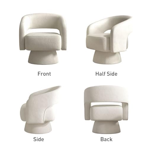 Bonzy Home Beige Swivel Barrel Chair, Set of 2 Velvet Accent Armchair