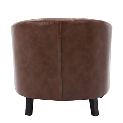 Modern PU Leather Tufted Barrel Chair - Sleek & Premium Living Room & Bedroom Seating