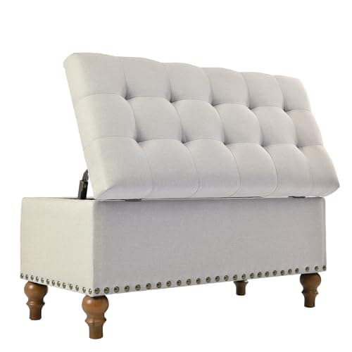 Christopher Knight Home Naja Ottoman Storage Bench, Rectangular Upholstered Bench with Storage