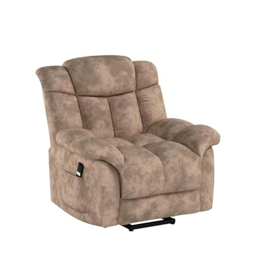 CANMOV Heavy Duty Lift Recliner Chair for Elderly-Antiskid Fabric, Safety Mechanism, Light Tan