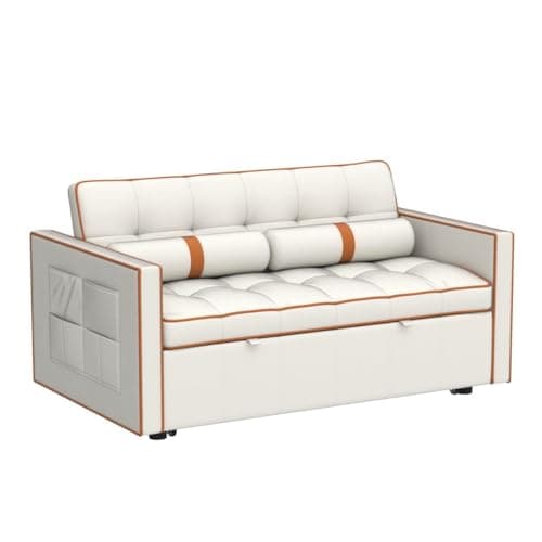 Upgraded Velvet Sleeper Sofa Bed with Pull Out Bed and 2 Pillows for Small Space
