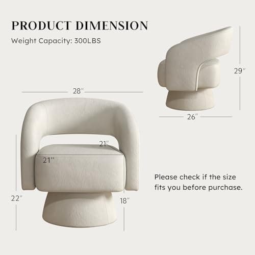 ANJ Beige 360 Swivel Velvet Barrel Chairs, Modern Luxury Living Room Sets