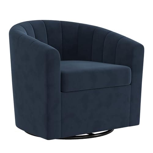 Bonzy Home Modern White Velvet Swivel Chair Set of 2