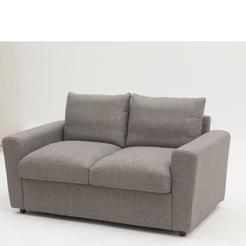 Panana Modern 2 Seater Love Seat Sofa with Storage, Light Gray Linen