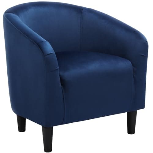Yaheetech Grey Velvet Living Room Chair with Armrest and Low Back