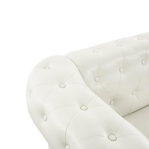 Naomi Home White Chesterfield Tufted Sleever Love Seat 42133AM