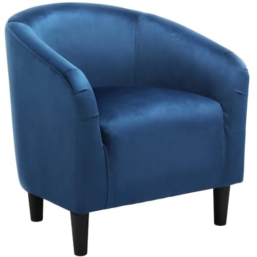 Yaheetech Grey Velvet Living Room Chair with Armrest and Low Back
