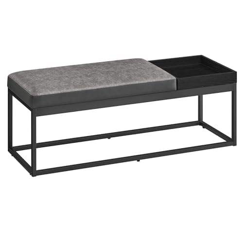 SONGMICS HOME LUIZ Collection - Reversible Ottoman Bench, Walnut Brown, Max 660 lb Load