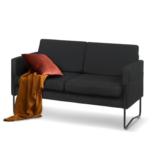 Comfy Black Couch Sofa with 2 USB Ports for Bedroom Teens