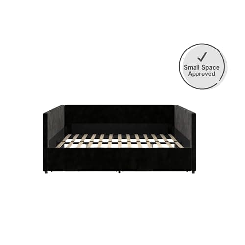 DHP Theo Daybed with Storage, Full Size, Black Velvet