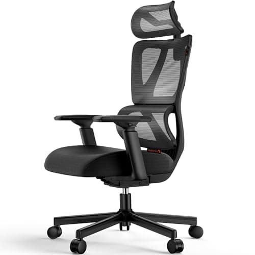 ProtoArc Ergonomic Office Chair EC100: Thick Cushion, Adaptive Lumbar Support, Mesh Design for Big and Tall Users, Grey