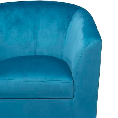 Ariana Turquoise Microfiber 360 Swivel Barrel Chair for Living Room