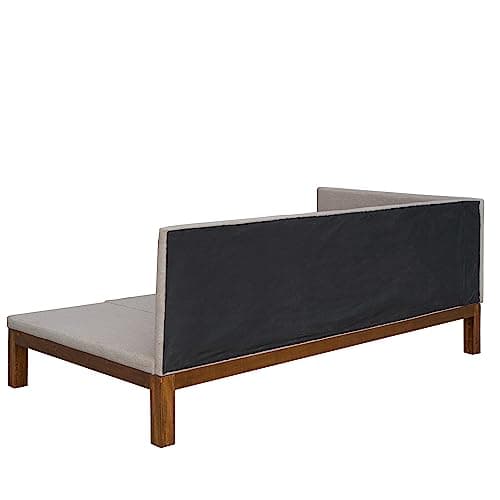 Upholstered Daybed Sofa Bed with Linen Cover, Twin Size, Beige